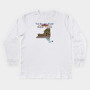 The Salmon River New York Kids Long Sleeve T-Shirt